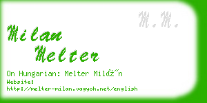 milan melter business card